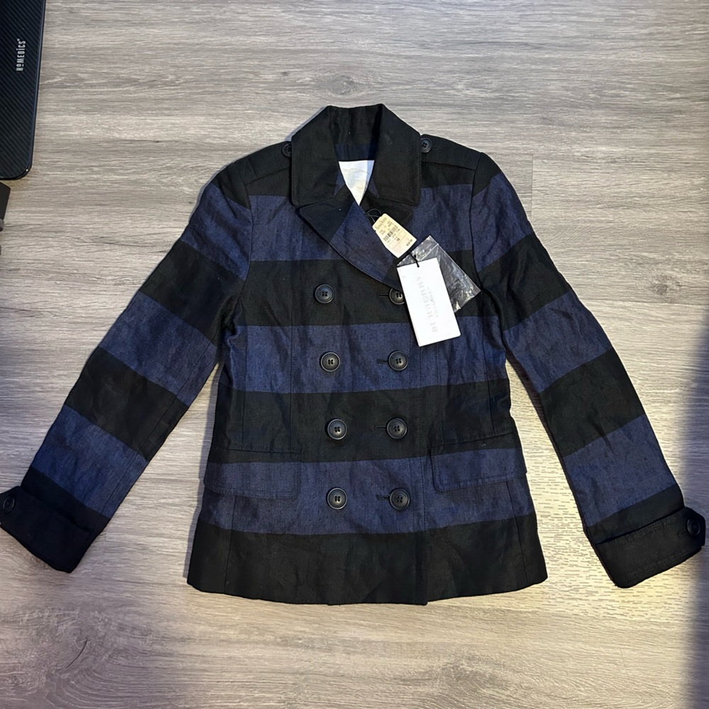 NWT Burberry Kids Blue Plaid Jacket